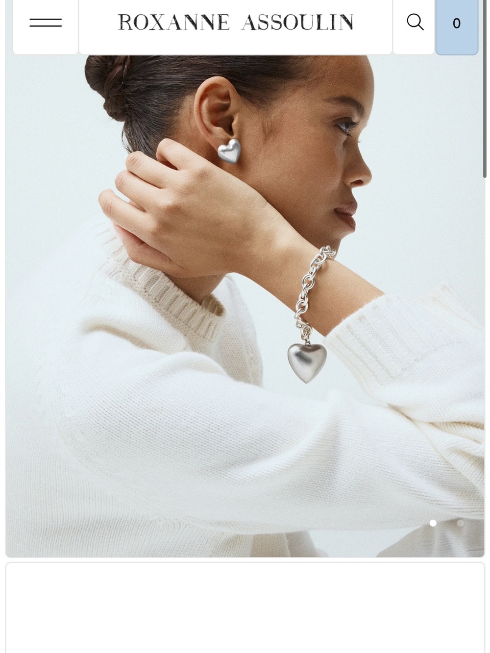 Roxanne Assoulin Silver Puffy Heart Stud Earrings